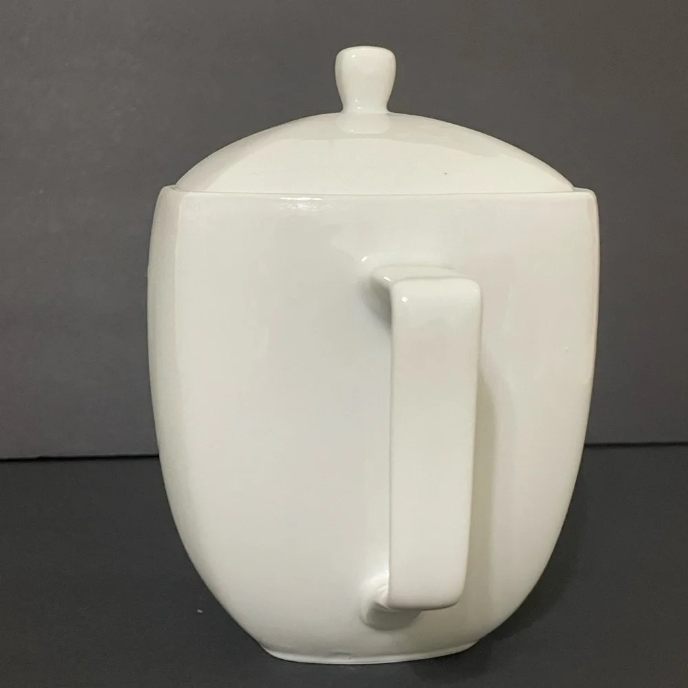 Modern White Ceramic 4 Cup Teapot or Coffee Kettle Like New